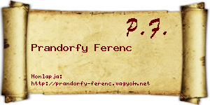 Prandorfy Ferenc névjegykártya